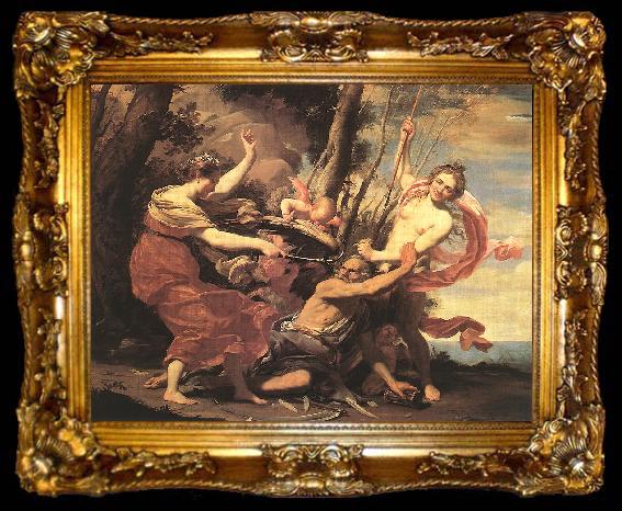 framed  Simon Vouet Father Time Overcome by Love, Hope and Beauty, ta009-2